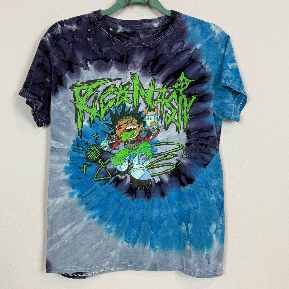 Rico Nasty Tie-Dyed Short Sleeve Graphic T-shirt Blue Green S